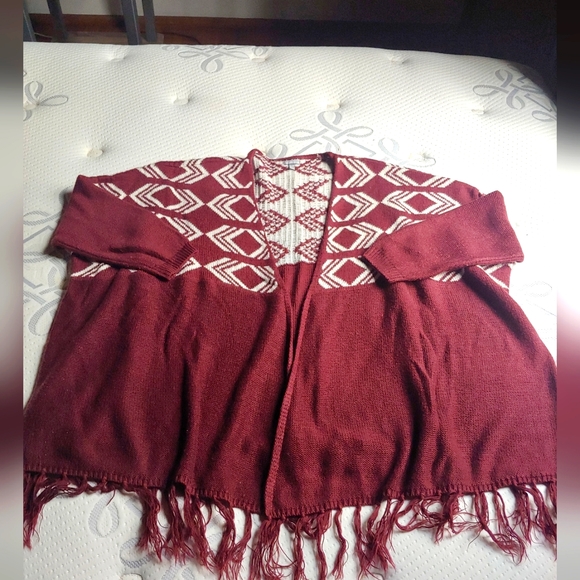 Maroon printed cardigan - Picture 1 of 4